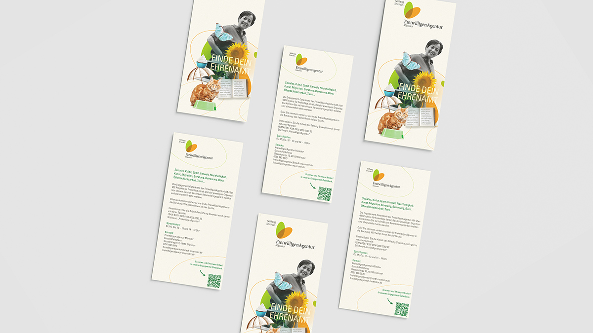 X und Y Design Freiwilligenagentur Münster Flyer