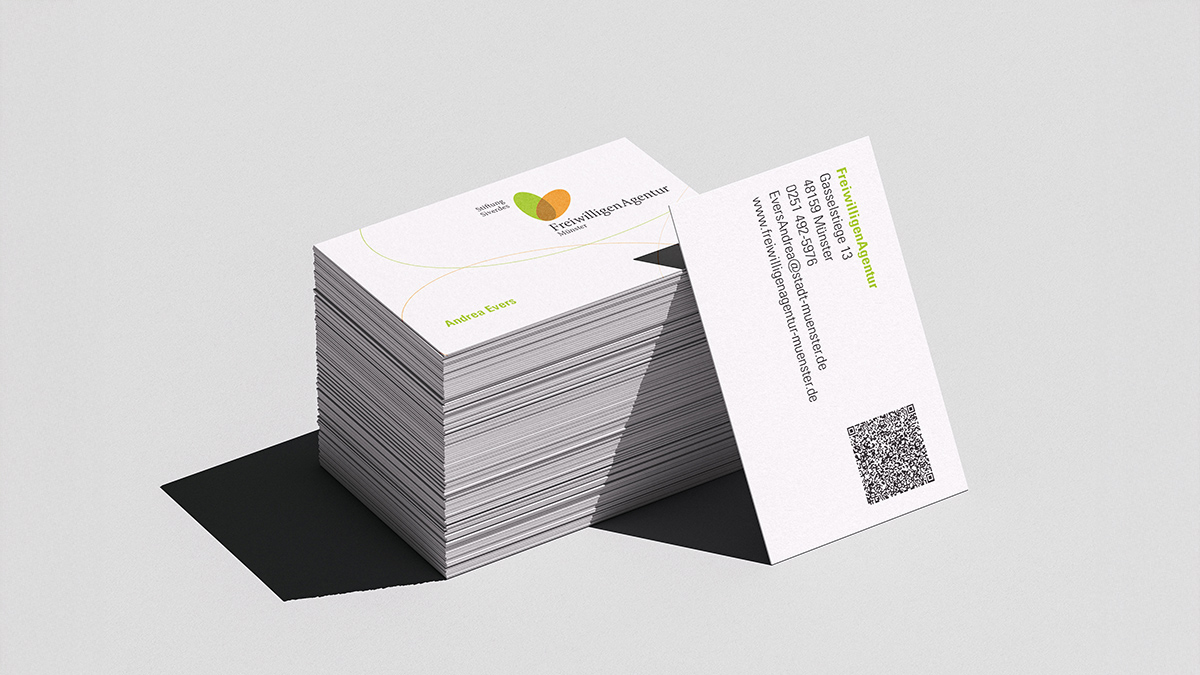 X und Y Design Freiwilligenagentur Münster Visitenkarten
