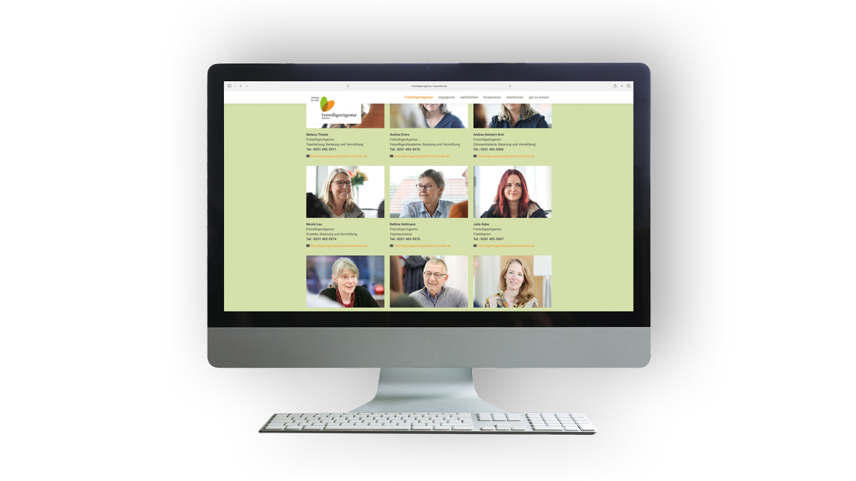 X und Y Design Freiwilligenagentur Münster Website