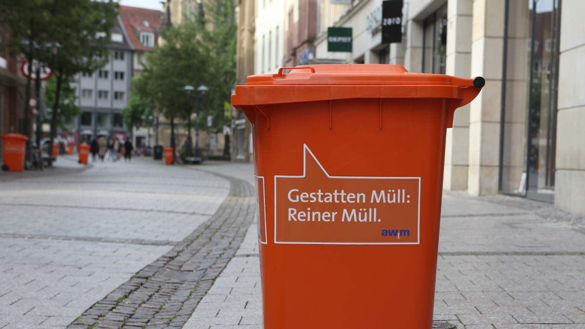 X und Y Design und Kommunikation Abfall Wirtschaftsbetriebe Muenster Eventtonnen